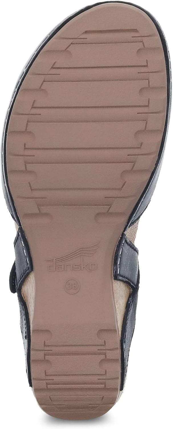 Dansko Tiffani Wedge Sandal for Women – Cushioned, Contoured Footbed for All-Day Comfort and Support – Hook & Loop Strap with Buckle Detail – Lightweight Rubber Outsole - Image 4