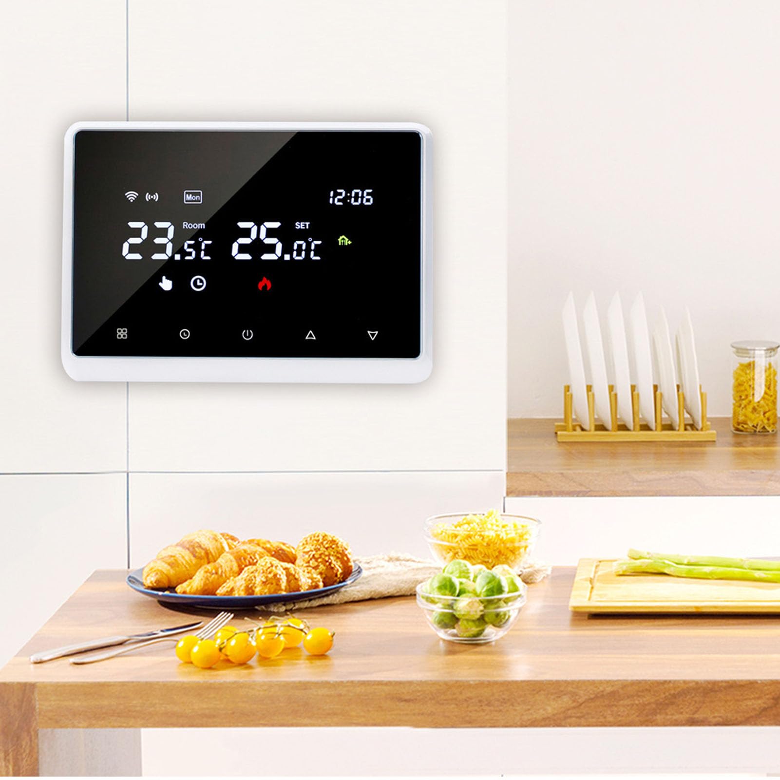 YWBL-WH Termostato Intelligente Wifi Me98 Caldaia Murale Regolatore 230V Doodle Termostato Bianco Ac230V 60Hz Termostato Termostato Termostato Termoregolatori
