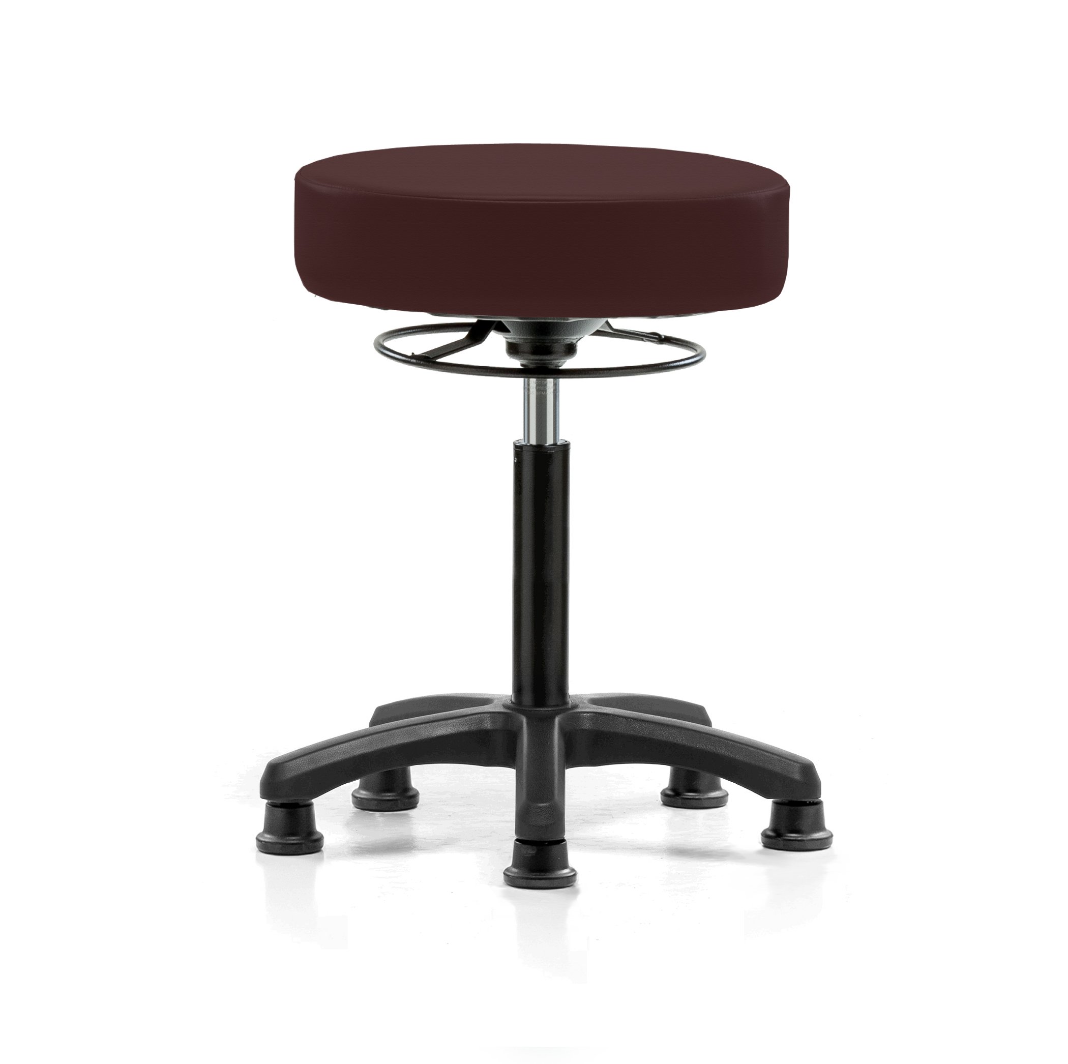 Perch Lab Stool, Glides, 20.75-27.75", Burgundy Fabric