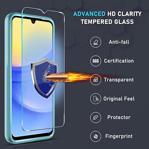 Miniatura 27 de Janmitta Funda compatible con Samsung Galaxy A14 5G con protector de pantalla + protector de lente de cámara, funda resistente de cuerpo completo