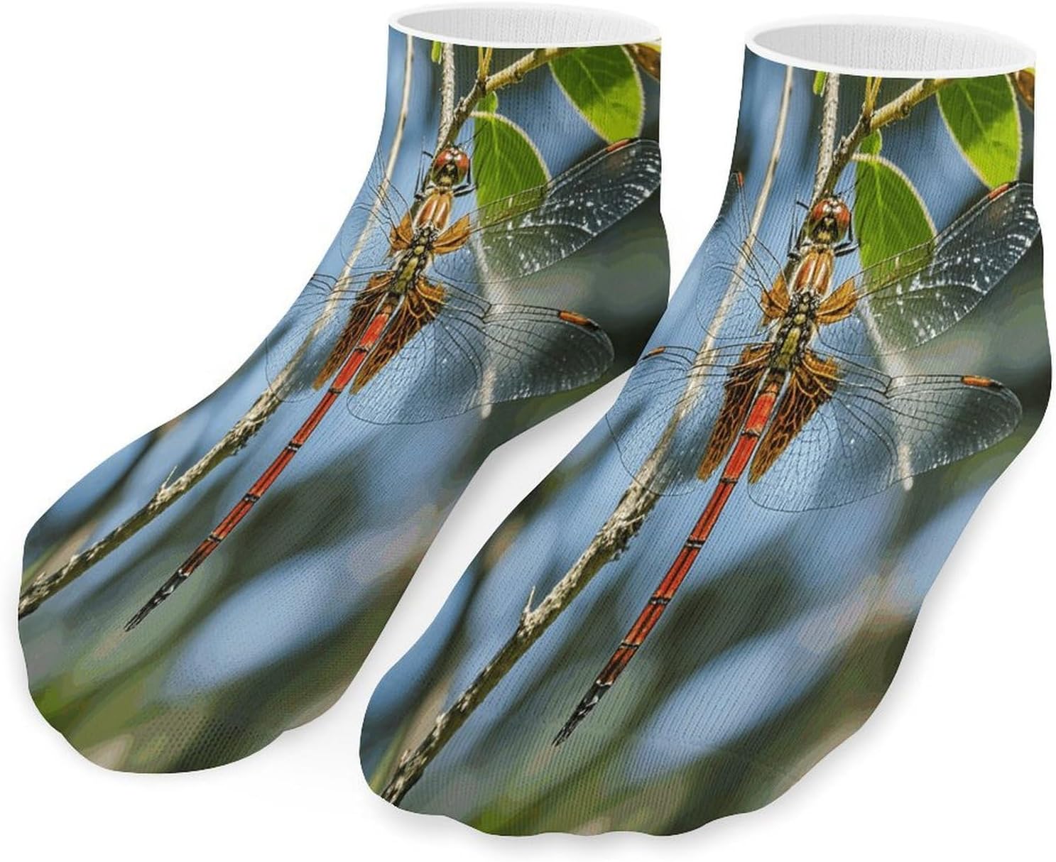 Dragonfly Is Red Ankle Sock-Low Cut Breathable,Basketball Socks for Men Women,Tube Socks for Work Sports