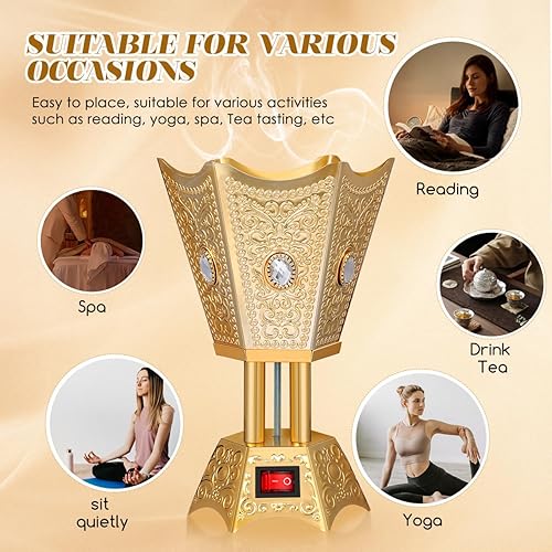 Miniatura 6 de Ciieeo Quemador de incienso enchufable, reutilizable, quemador de incienso religioso, quemador de incienso eléctrico, contador de quemador de