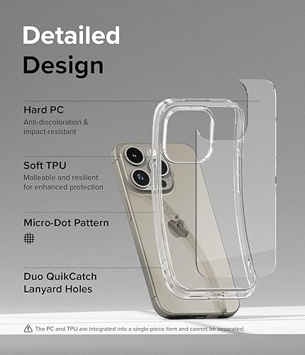 Miniatura 6 de Ringke Fusion Muestra la belleza natural Funda compatible con iPhone 15 Pro Max, a prueba de golpes, transparente, para mujeres y hombres,