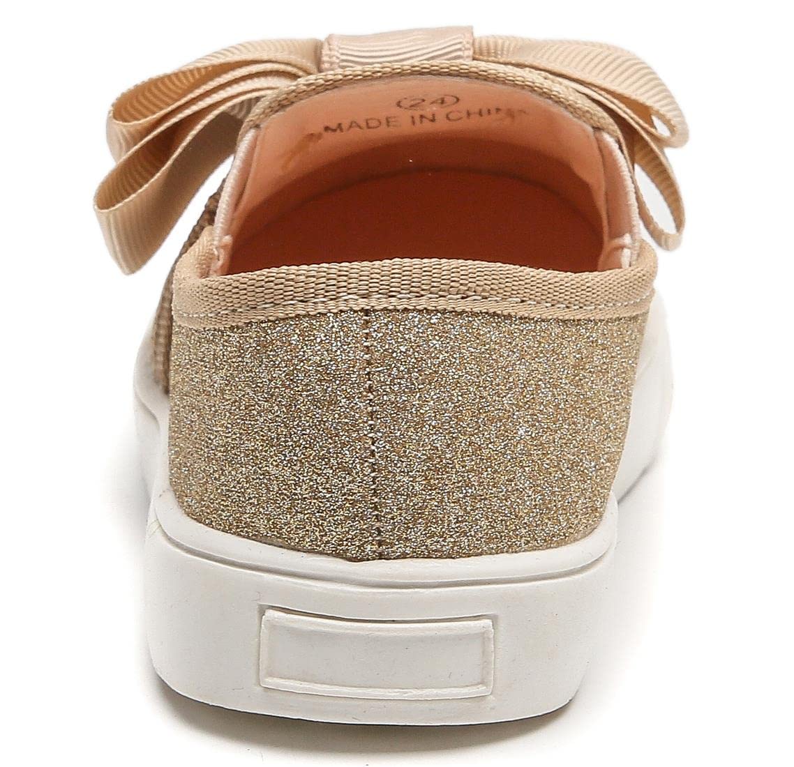 PPXID Mädchen Loafers Bequem Sneaker Glitzer Mary Jane Halbschuhe