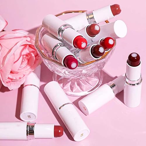 Miniatura 7 de Lápiz labial y bálsamo labial 2 en 1, color rosa y rojo, lápiz labial hidratante, brillo de labios brillante, lápiz labial de larga duración para
