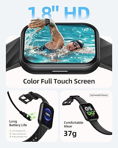 Miniatura 7 de Parsonver Reloj inteligente, rastreador de fitness impermeable de 5 ATM para nadar con más de 100 modos deportivos, frecuencia cardíaca, oxígeno en