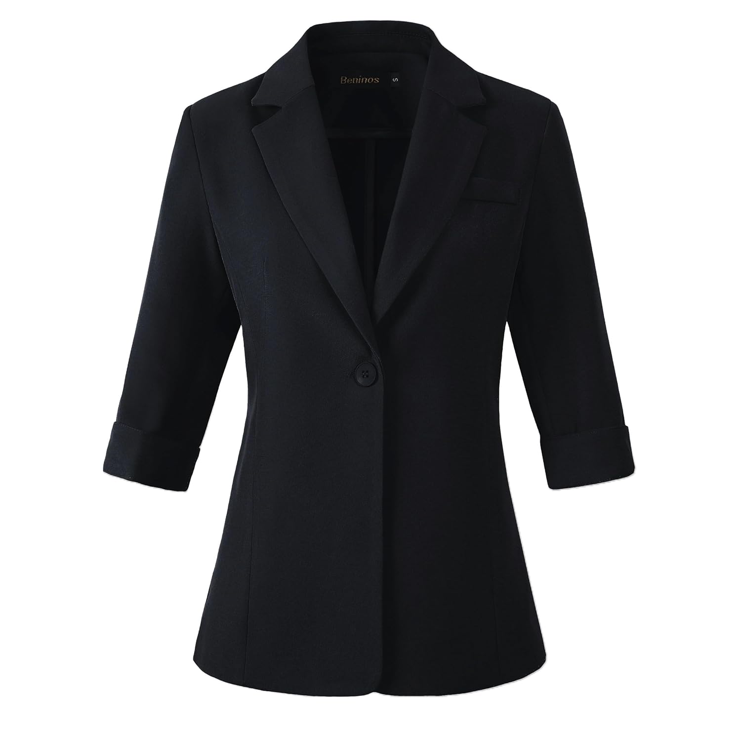 Beninos Womens 3 4 Sleeve Blazers Business Casual Solid Lightweight Suit Jacket Office Blazer