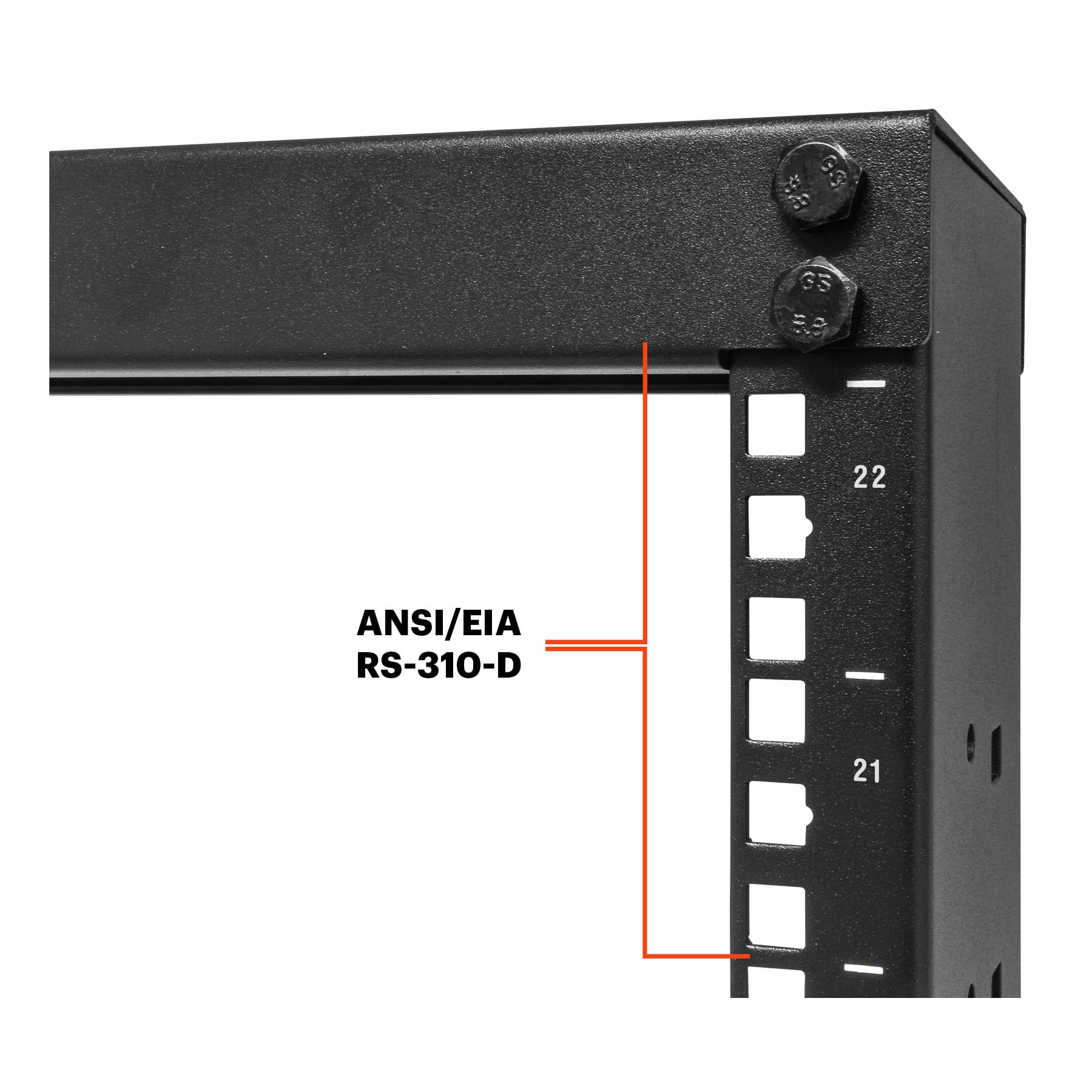 Aiten Data Armario Rack de Marco Abierto 22U de 2 Columnas Post 19″ (515 x 363 x 1116 mm)