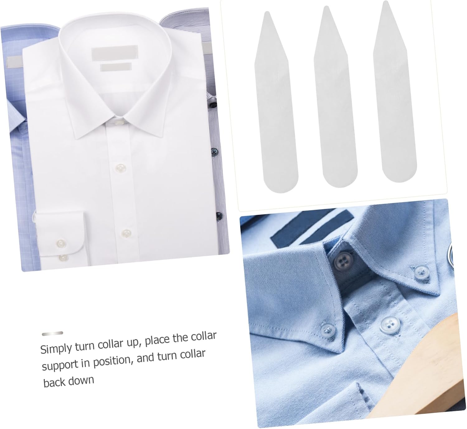900pcs Collar Stiffener Support for Dress Shirts Transparent Pet Collar Stays for Crisp High-temperature Resistant Essential for Men Shirts