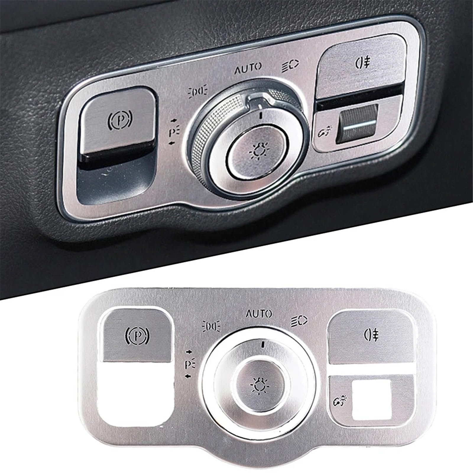 Kompatibel mit Benz Auto-Lichtschalter-Steuerknopf-Abdeckung Kratzschutz-Knopfabdeckung Verkleidung Auto-Innendekoration Auto Knopf Aufkleber