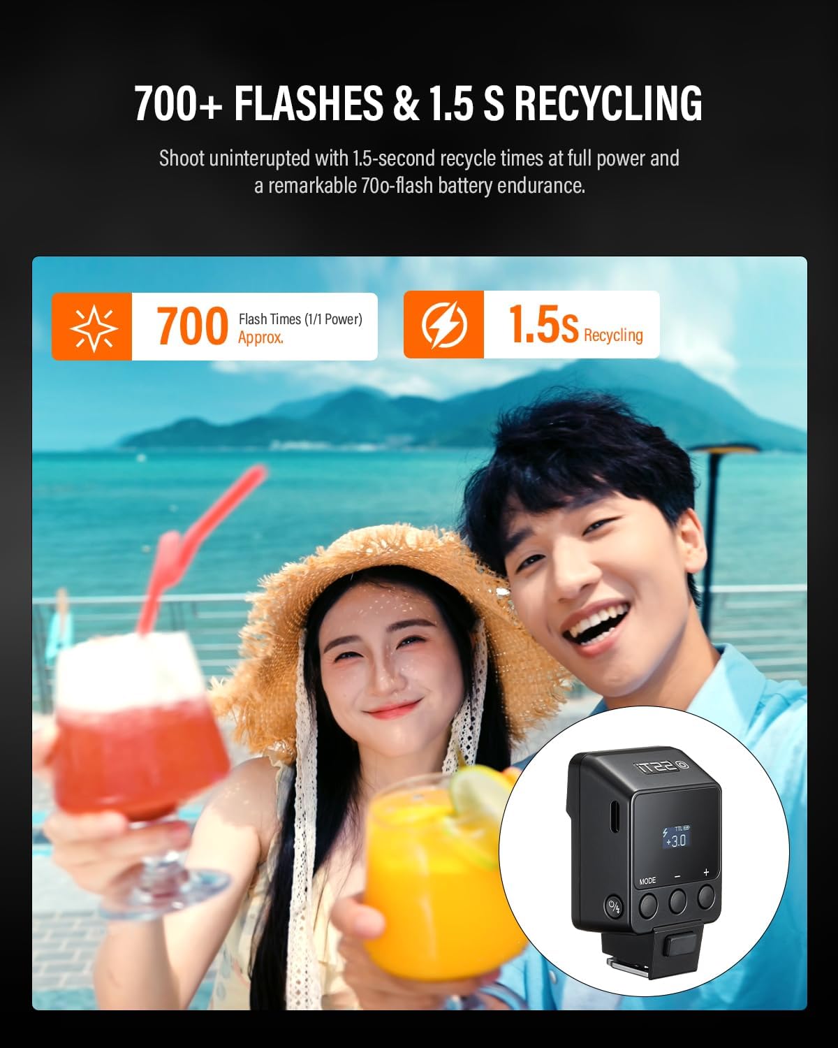 Godox iT22 O Mini Flash for Olympus Built-in 7.4V 300mAh Battery Manual/TTL Modes 700+ Flashes 1.5s Recycle Hot Shoe Flash with Diffuser/Color Filters Accessories for Olympus Cameras