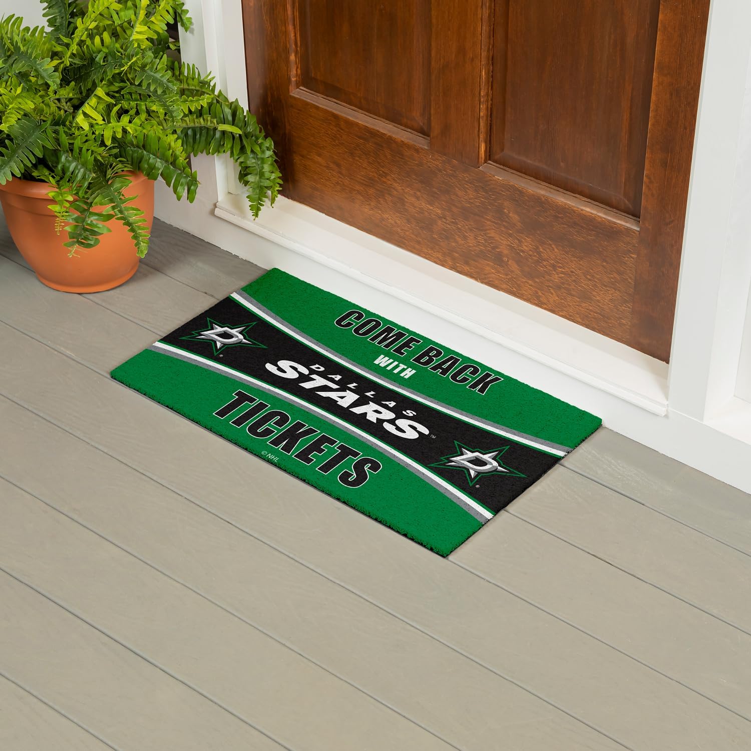 Team Sports America NHL Dallas Stars | Indoor and Outdoor Entryway | 28 x 16 Inches | Non Slip Back | Welcome Floor Mats | Muddy Dog Paws | Front Door Entrance Home Décor