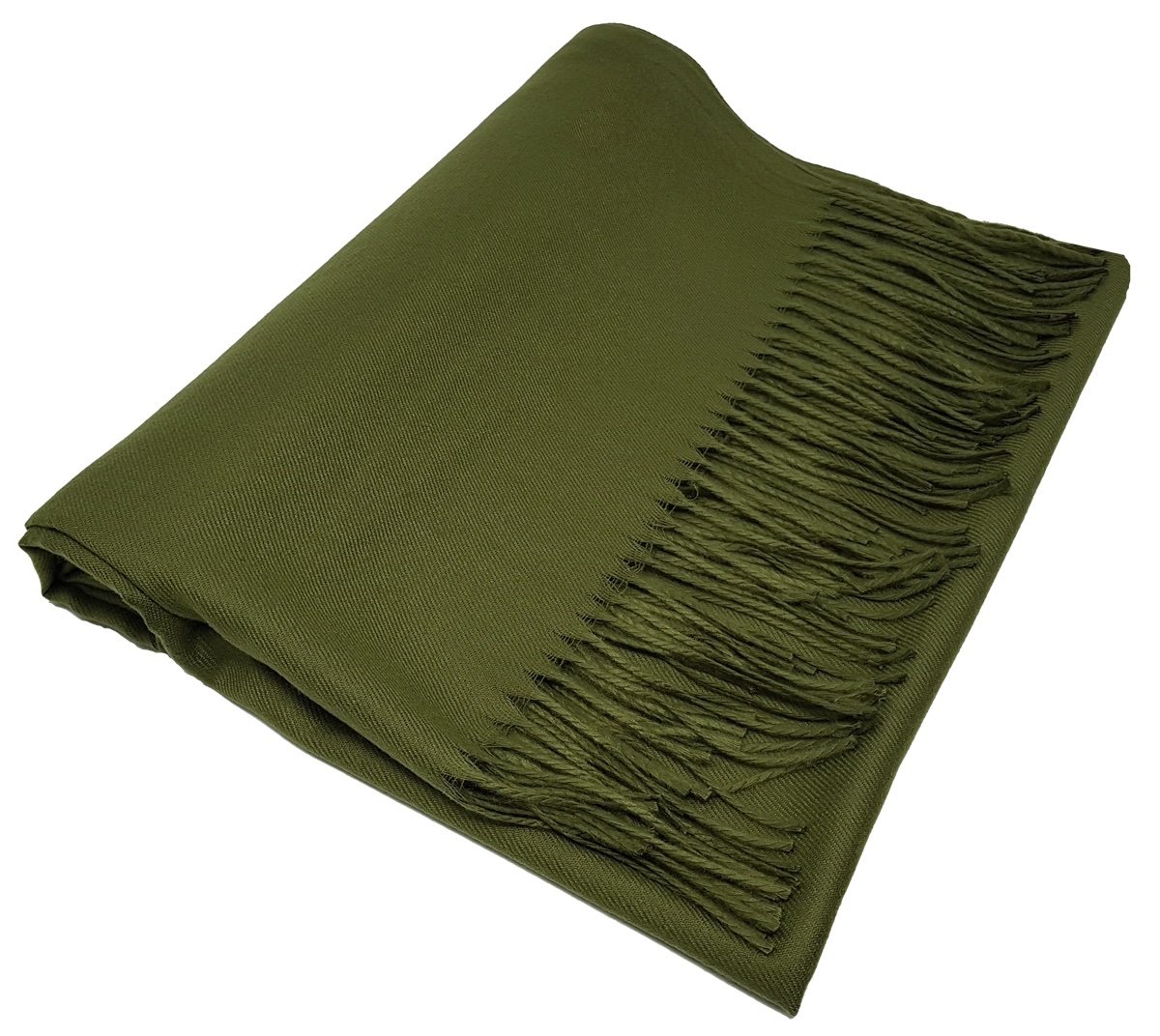 World Of Shawls Light Olive Winter Cashmere Feel Scarf Wrap Blanket Shawl Warm Soft Cozy - (Light Olive)