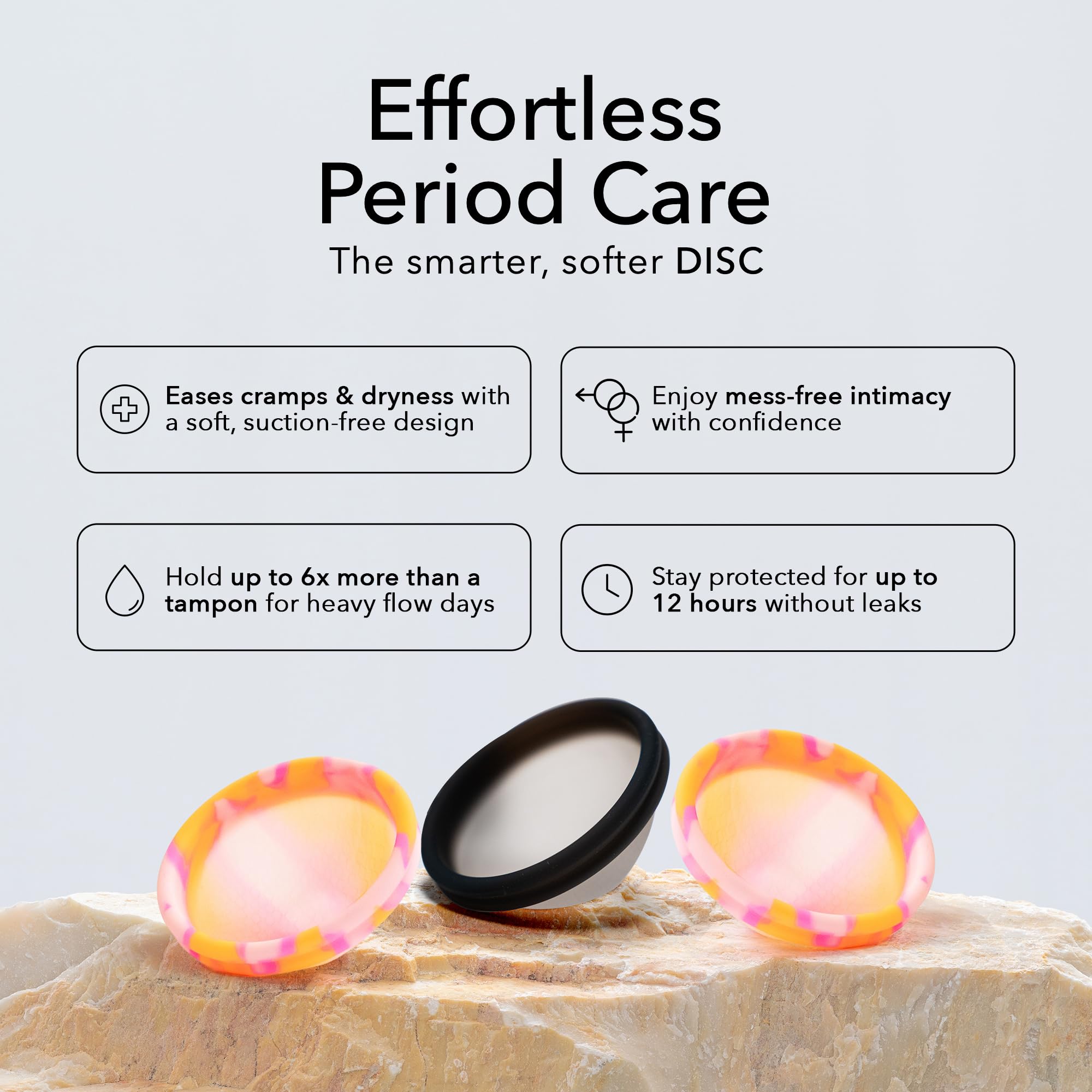 PERIOD Dysk menstruacyjny wielokrotnego użytku – krążek menstruacyjny z platynowego silikonu medycznego, z funkcją automatycznego opróżniania, wygodny do wszystkich faz menstruacji, M/L
