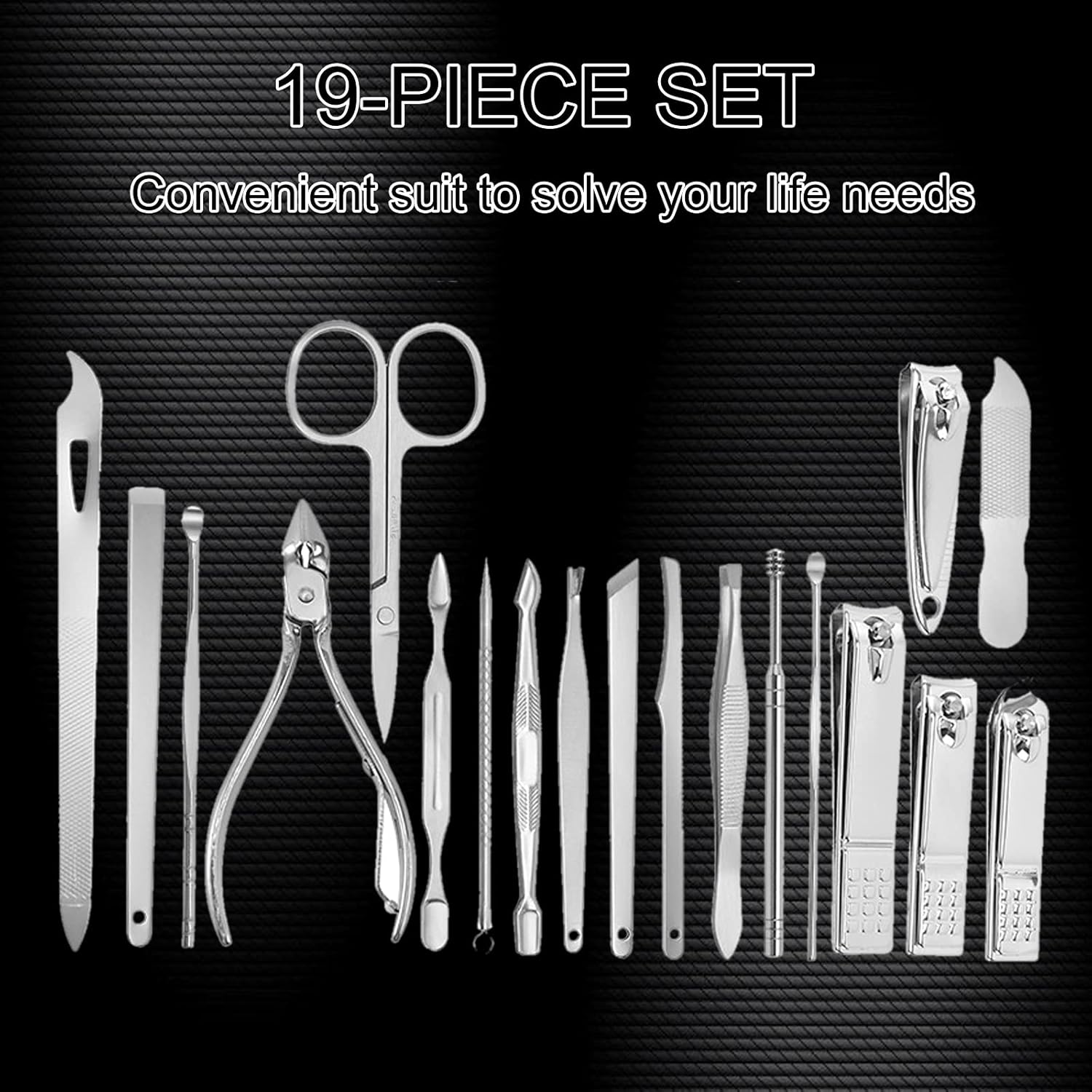 19-Piece Set Nail Clippers Set Manicure Set-Stainless Steel Pedicure Kit, Nail Care Toenail Clippers Fingernail Clippers, Personal Care for Women Men : Beauty & Personal Care