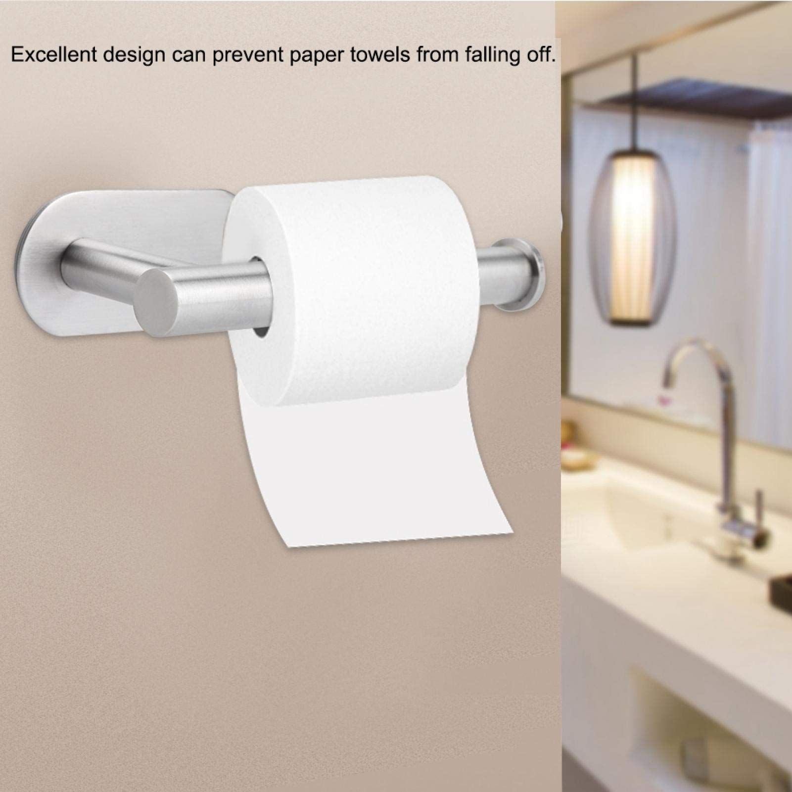 Support à papier hygiénique en metal avec espace de rangement pour les rouleaux de surplus