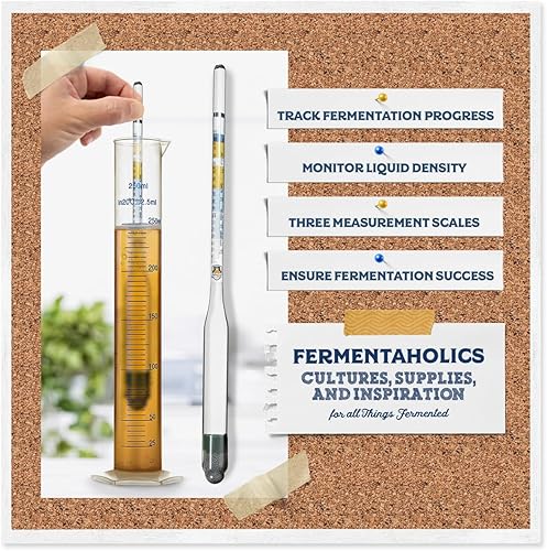 Miniatura 3 de Hidrómetro | Monitorea y prueba tu cerveza casera | Cerveza casera, vino, aguamiel, sidra y más | Mide fácilmente la gravedad específica