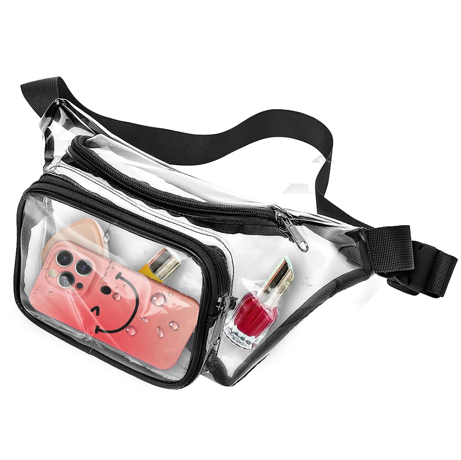 Smilelife Clear Waist Bag Clear Fanny Pack Transparent Stadium Bag with Adjustable Strap for Concert Travel Sports (Waist Bag-A)