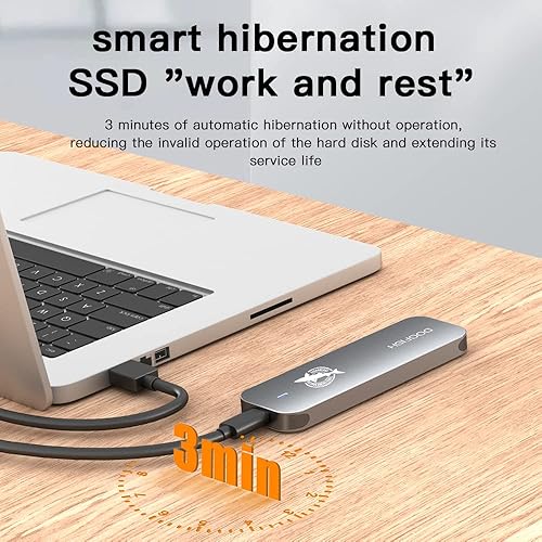 Miniatura 3 de Dogfish SSD externo portátil de 2 TB 224222602280 Ngff de metal gris USB 31 tipo C mini unidad de estado sólido portátil transpirable para
