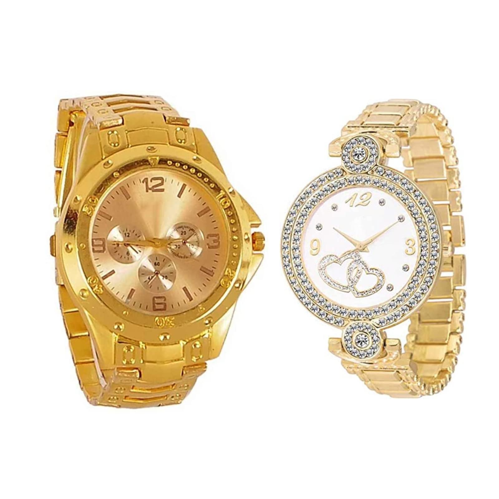pass pass Full Gold Analogue Watch for Men & Women (Couple) (B07CK382KT) Amazon Price History, Amazon Price Tracker