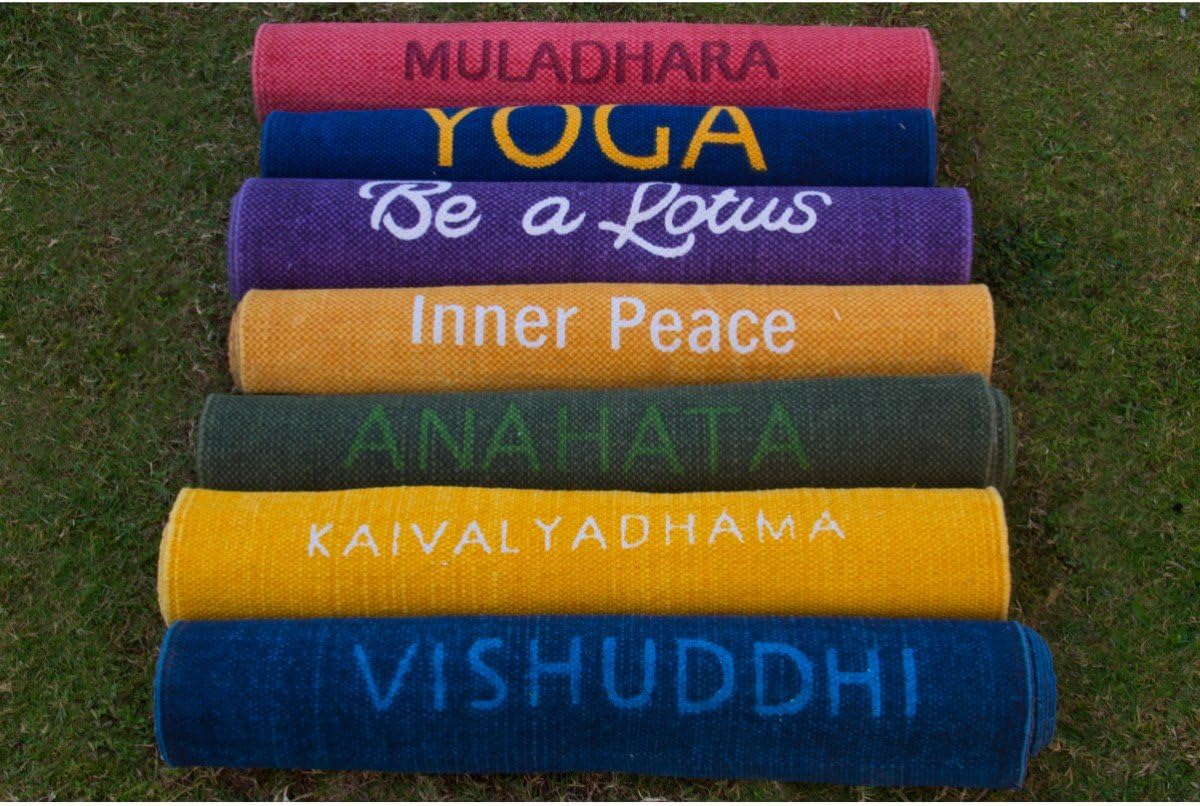 Arka4U Lotus Balance Fitness Non Slip Cotton Yoga Mat for Men and Women (Purple, Size: 72 x 24 inches, 4 mm Thick)