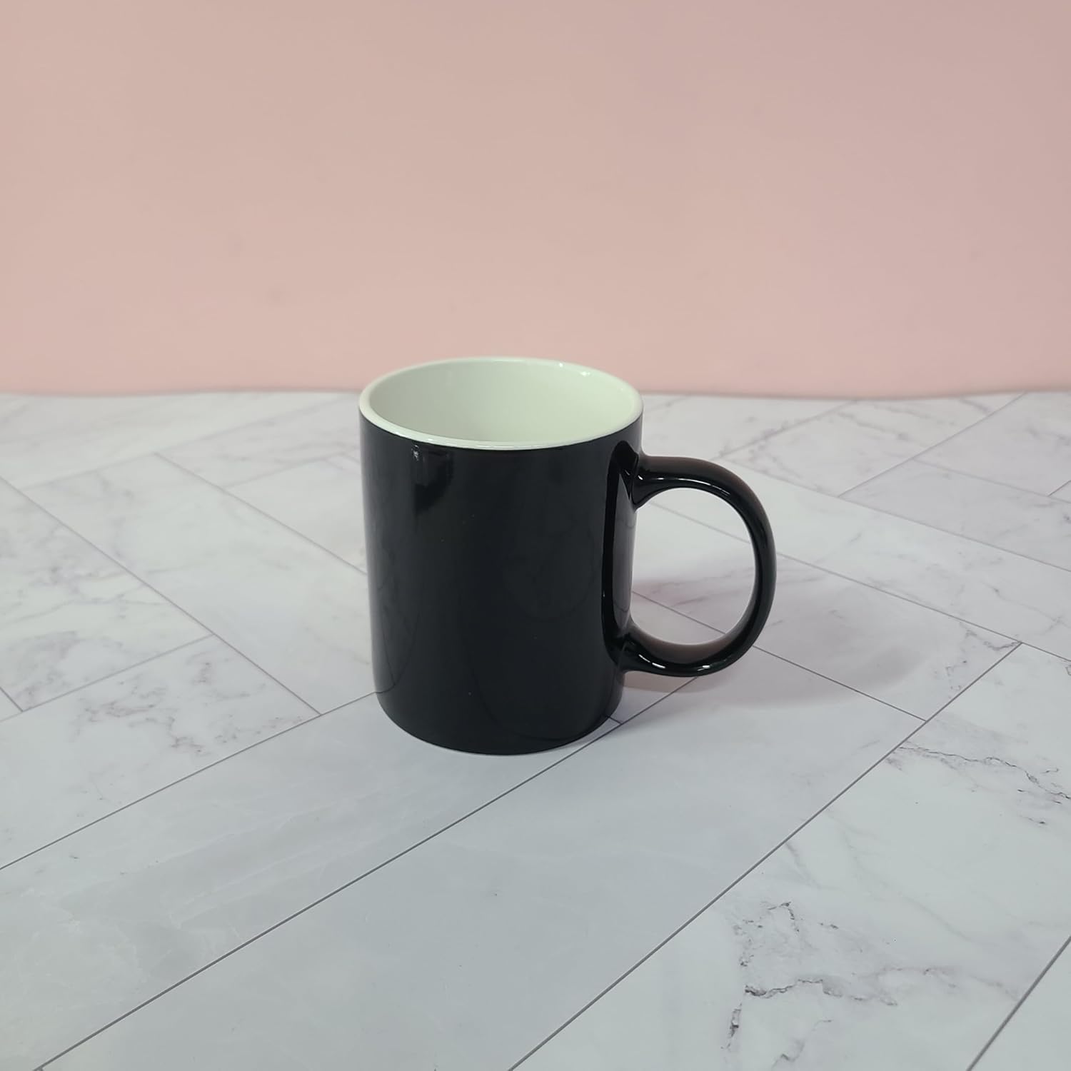 PZDPYPDY Mugs, Black Ceramic Coffee Mug, New Bone China Drinking Cup with Handle, Large Capacity Solid Color Mug for Home, Office