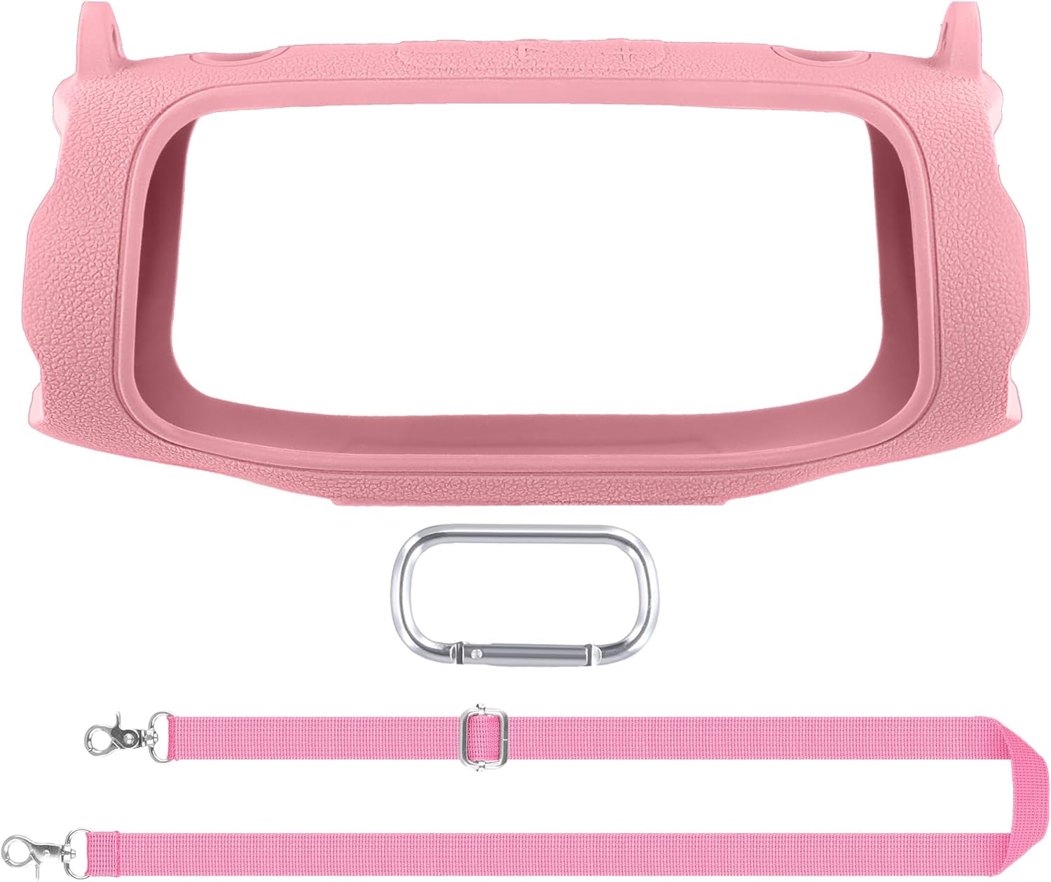 co2CREA Silicone Case for JBL Charge 6 Portable Waterproof Bluetooth Speaker, Portable Travel Soft Cover with Shoulder Strap, Protective Skin Case (Pink) - Image 2