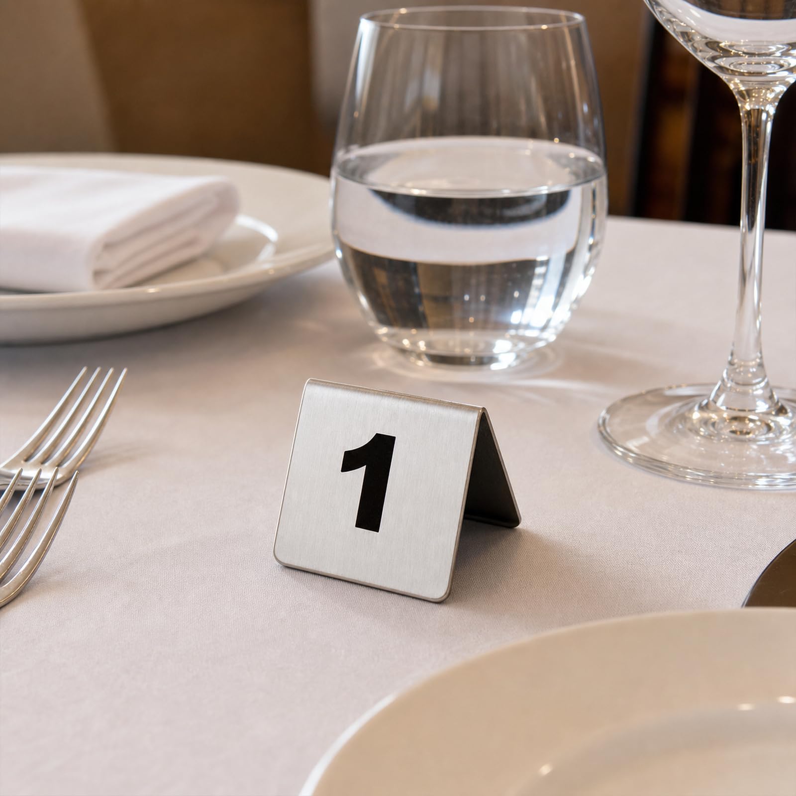 Señal de Mesa Numerada de Cara de Acero Inoxidable,Números de Mesa,Apilable,Fácil de Limpiar,Reutilizables,para cafeterías,restaurantes,Servicios de Catering,Banquetes,Fiestas