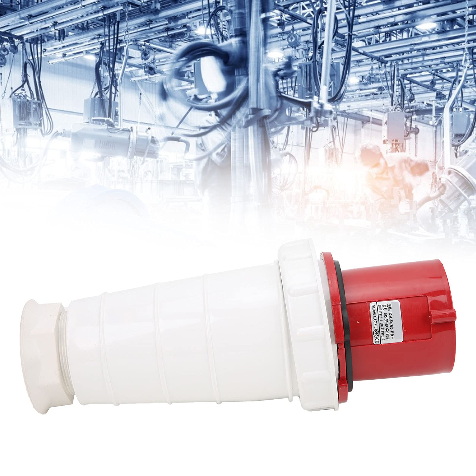 Prise Industrielle, Prise Murale, 380-415V 125A Connecteur Industriel 3P+N+E 5 Broches Prise D'alimentation IP67 étanche pour L'aviation Câbles d'alimentation