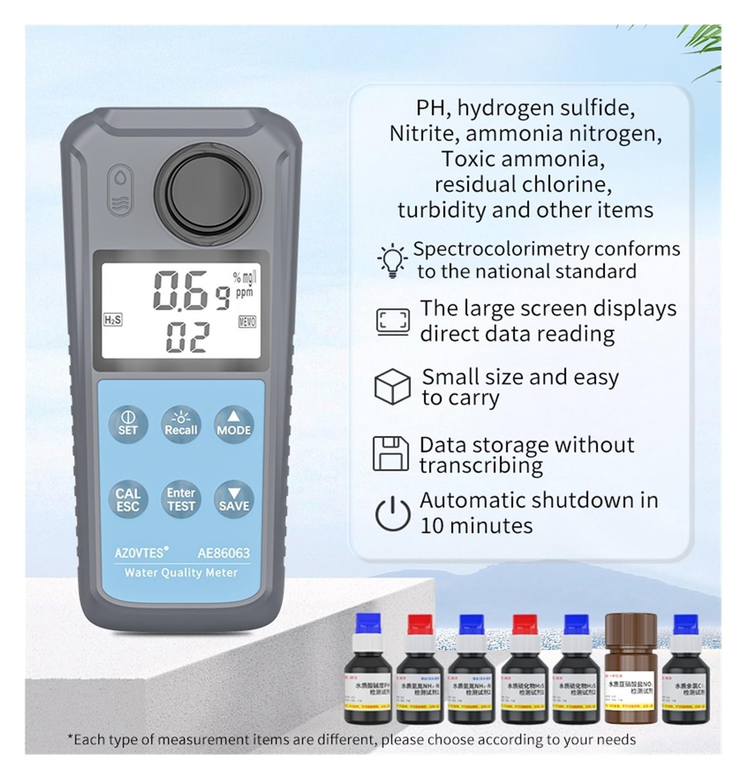 Turbidímetro Digital AE86065 Con Rango De Pantalla LCD 0.00~1000NTU para una lectura clara | Instrumentos portátiles de prueba y análisis de agua del medidor de turbidez