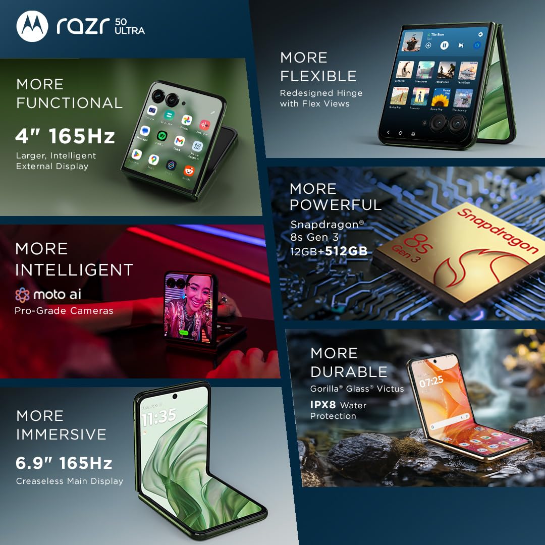 Motorola razr 50 Ultra (Midnight Blue, 12GB RAM, 512GB Storage