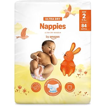 Amazon Brand: Mama Bear - 84 ultra-dry nappies - size 2 (3-6 kg) - 1 pack x 84.