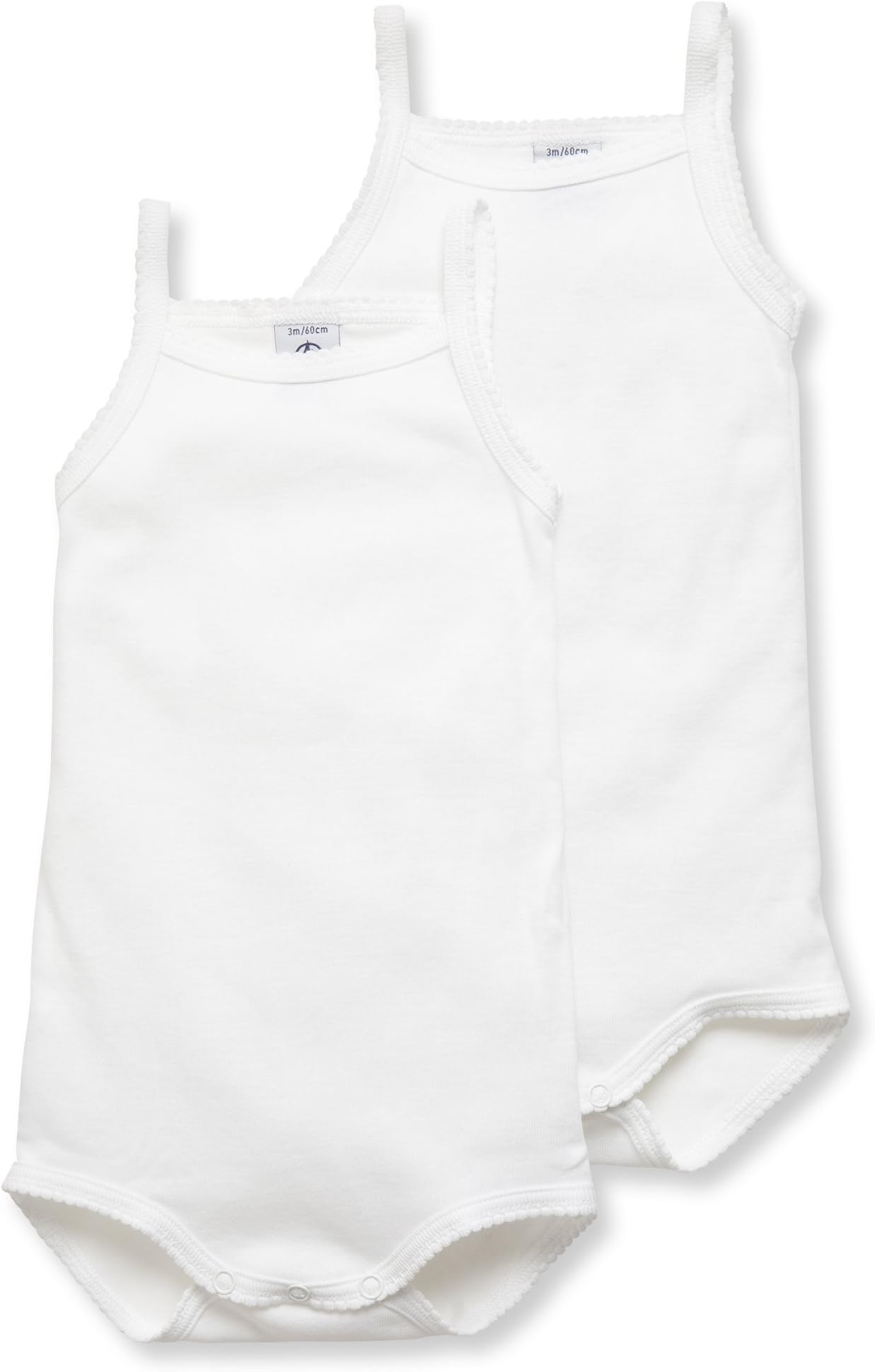 Baby Girl's 2 Pack CAMI Onesie Duo Style 15086 Sizes NB-36/M (Size 12 Month Style 15086 Girls) White