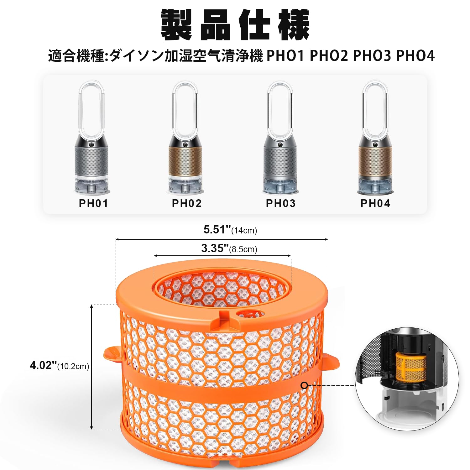 Amazon.co.jp: MSHNE ダイソン 加湿空気清浄機対応 フィルター 互換品