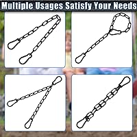Vista 5 de Paquete de 2 cadenas colgantes de columpio con 4 mosquetones de 25 pulgadas, capacidad de 660 libras, kit de herrajes resistentes para hamaca