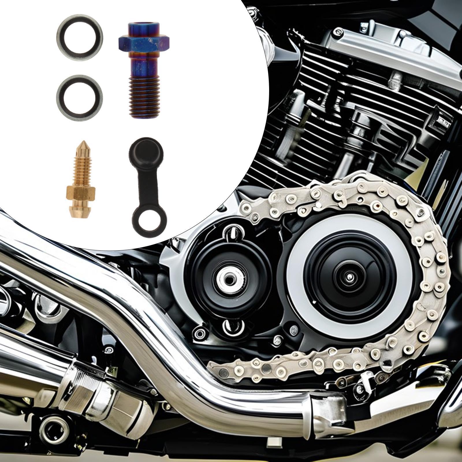 Kit De Perno Banjo Con Tornillo De Purga M10x1.0 – Acero Inoxidable Para Cilindro Maestro De Freno De Moto