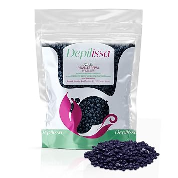 Blue Hard Wax Beads 14.1 oz Stripless Brazilian Wax Beads for Sensitive Skin Gentle Chamomile Formula for Face, Underarms, Bikini & Full Body Hair Removal Made in Italy