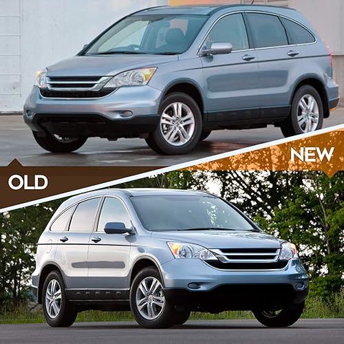 Miniatura 6 de Conjunto de faros delanteros para Honda CR-V 2007-2011 carcasa cromada ámbar reflector lente transparente conductor y pasajero lado faro