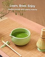 Vista 5 de Maestri House Matcha Whisk Set, 7-Pc Complete Matcha Kit with Spouted Ceramic Bowl, Bamboo Whisk and Holder, Scoop, Spoon Rest & Sifter, Tea Cloth