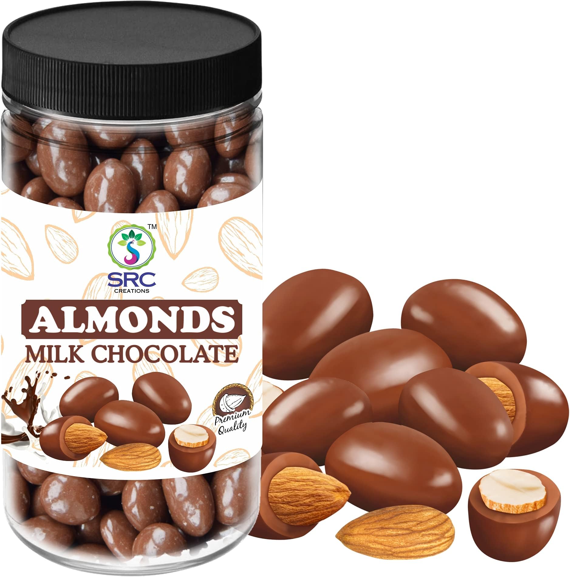 Almonds Coated Milk Chocolate Jar Packing - 250 Gm