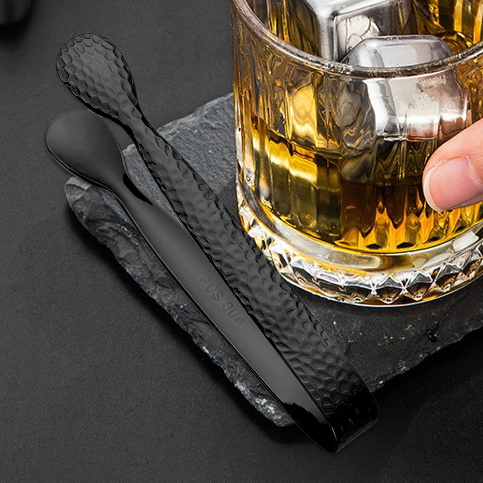 Pinzas de hielo para congelador, 2 unidades, acero inoxidable, pinzas para servir aperitivos, para rodajas de limón, barman, bebedores de té, panaderos, restaurantes, hoteles, clubes