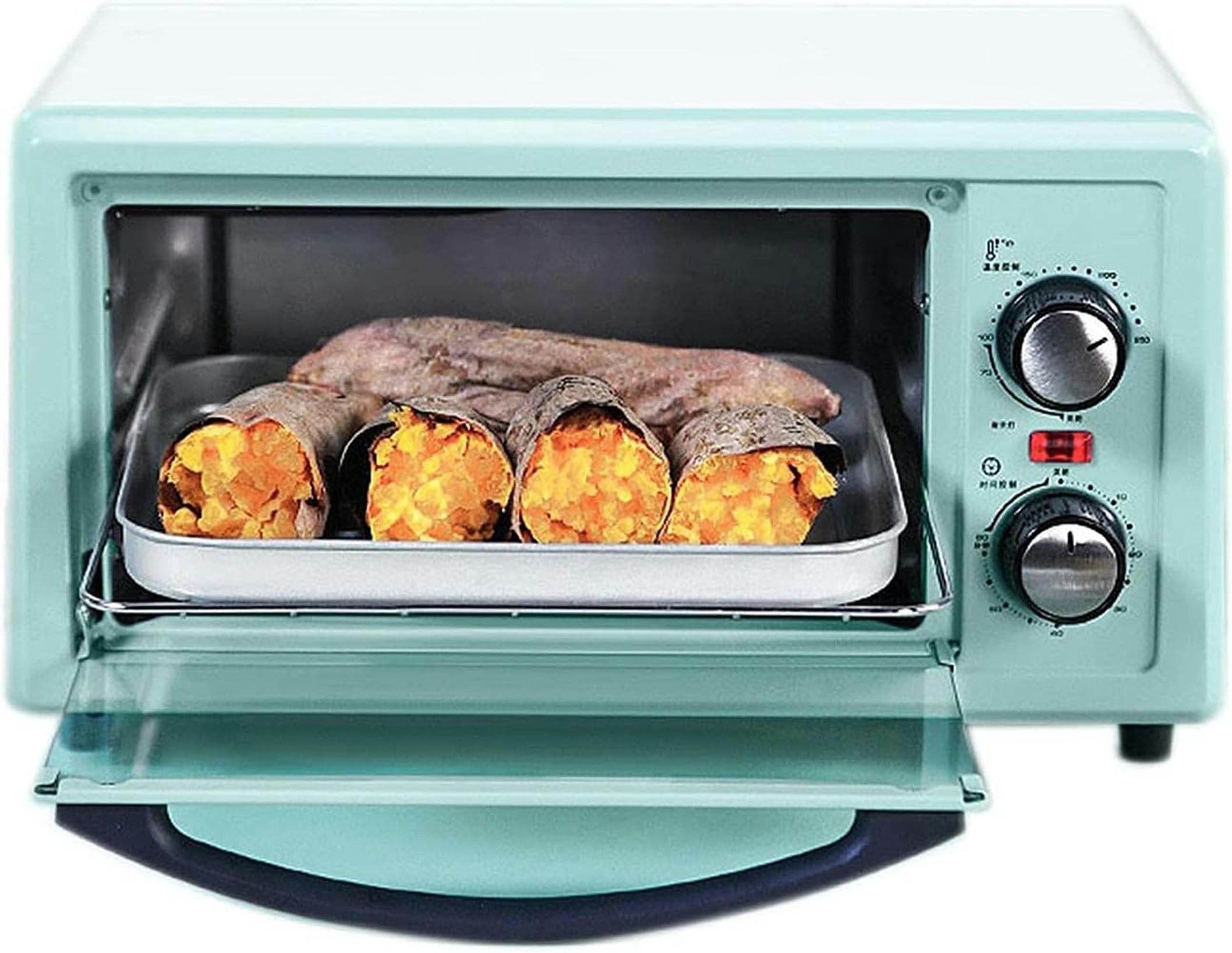 Horno eléctrico doméstico Mini Horno Máquina para Hornear automática multifunción Control de Temperatura Independiente Horno Tostador halógeno de Gran Capacidad de 11 l