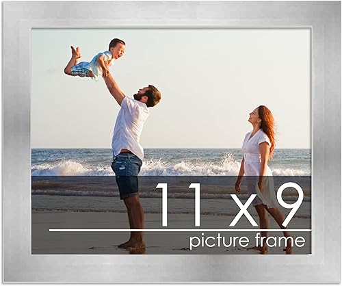 Miniatura 132 de Marco de 28 x 36 pulgadas de madera de peltre plateado con plexiglás acrílico UV, parte trasera de tablero de espuma y accesorios incluidos