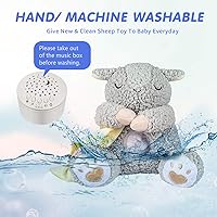 Vista 7 de BEREST - Máquina de ruido blanco para bebé en forma de animal de peluche, con latido del corazón de mamá, ovejas y canciones de cuna, proyector