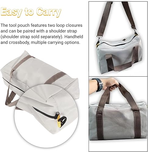 Miniatura 4 de Bolsa de herramientas de boca ancha, bolsa de herramientas grande de 20 pulgadas, bolsa de almacenamiento de herramientas resistente con cremallera