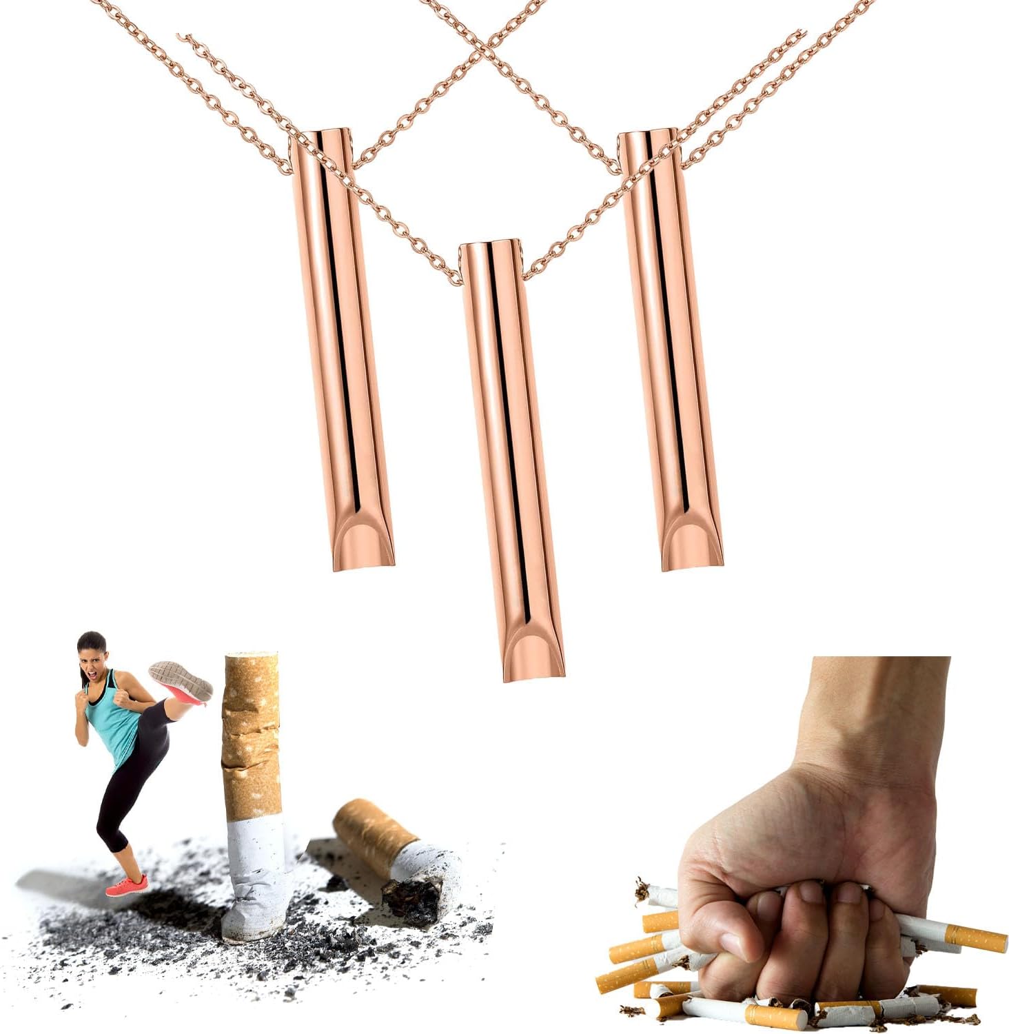 Breathlace Necklace Quit Smoking,Stainless Steel Mindful