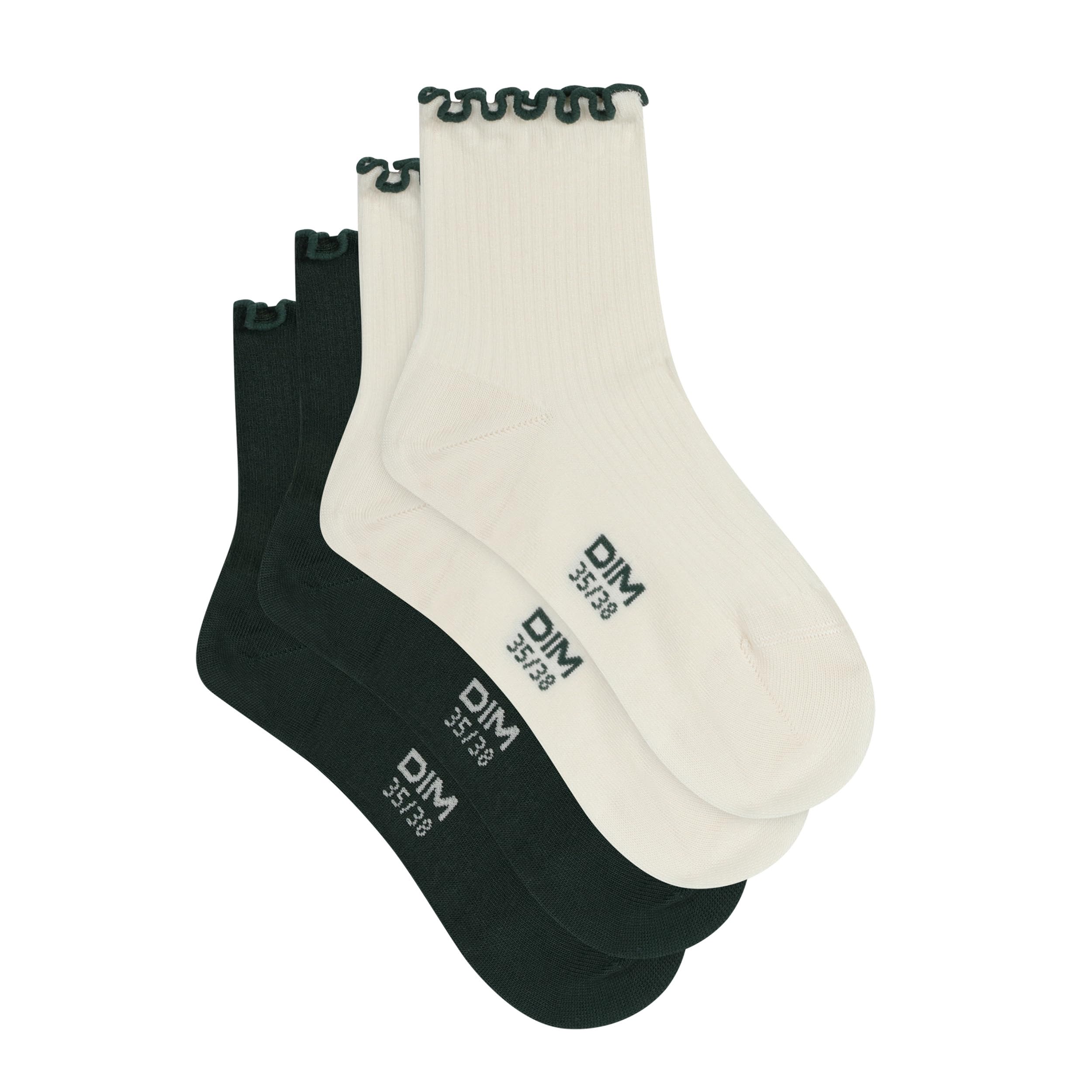 DIM Women's Modal Ruffle Socks x2