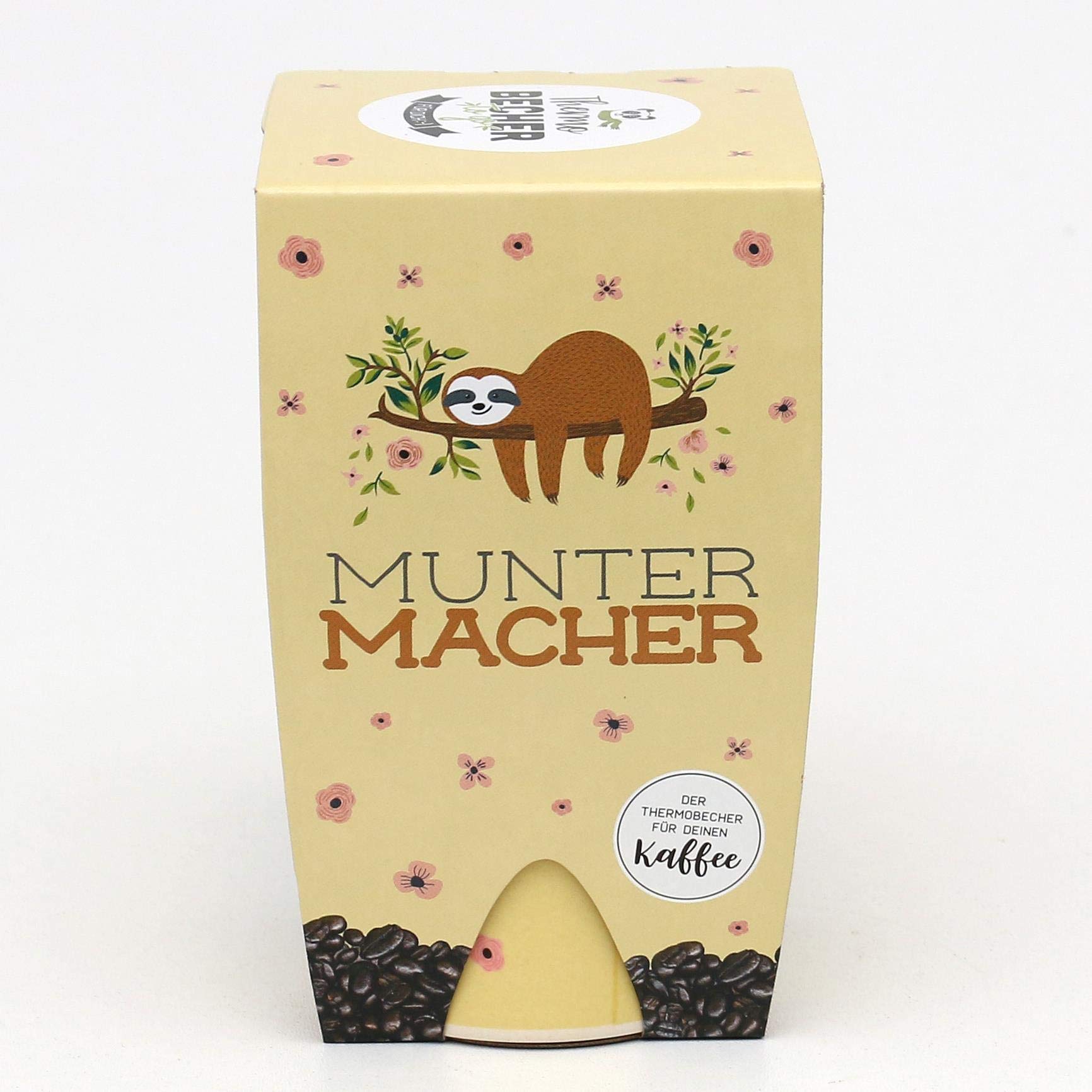 Thermobecher To Go 'Munter-Macher' - 240 Ml, Doppelwandig Mit Edelstahleinsatz