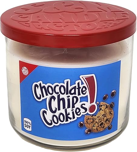 Miniatura 3 de Vela de galletas con chispas de chocolate  Cera de coco y soja prémium (16 onzas cuadrado Mason