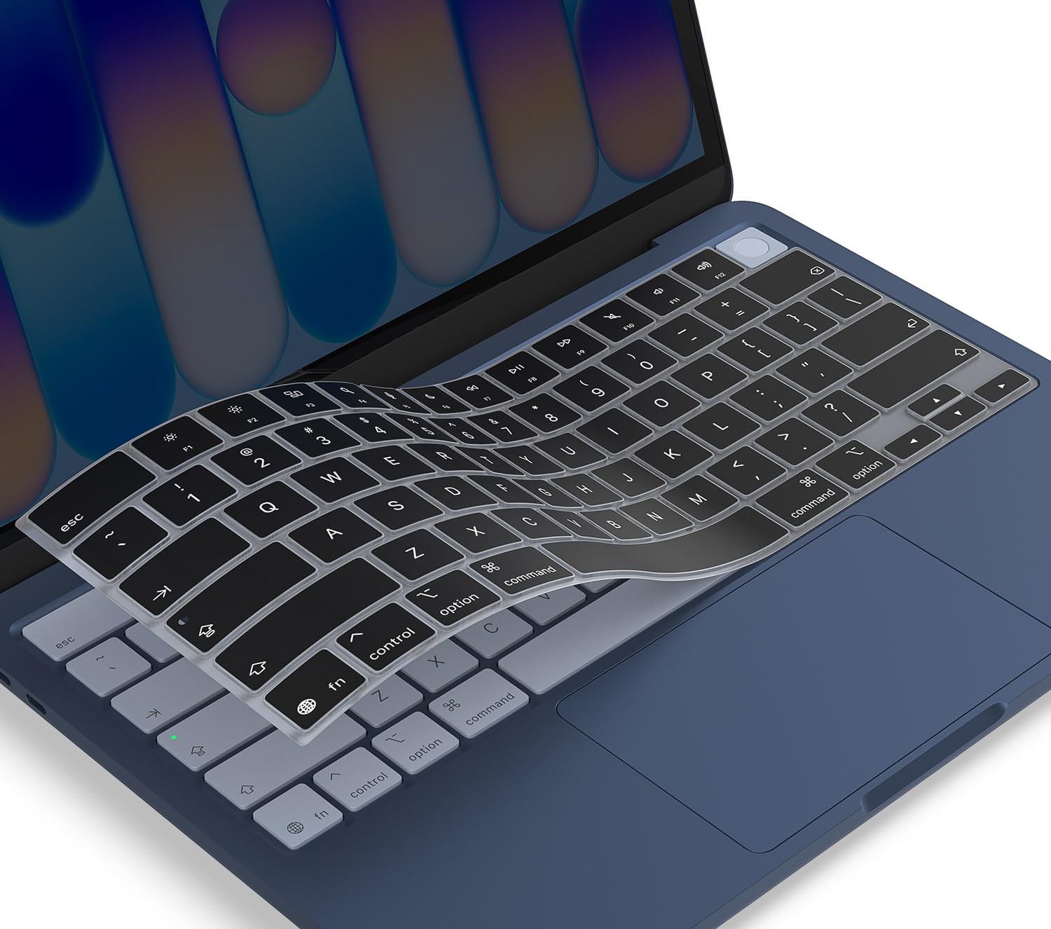 Keyboard Cover Compatible with 2026 Apple MacBook Neo 13 inch A18 Pro chip A3404 with Touch ID, MacBook Neo 13 Keyboard Skin Protector - Black